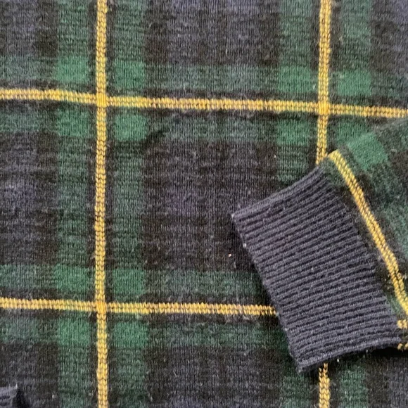 Polo Ralph Lauren Archival Blackwatch Wool Sweater w/ Suede Elbow Patches | L - Picture 5 of 10